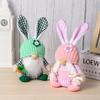 Chaoya Easter Fabric Faceless Bunny Couple Dolls Knitted Hat Decoration Figurines