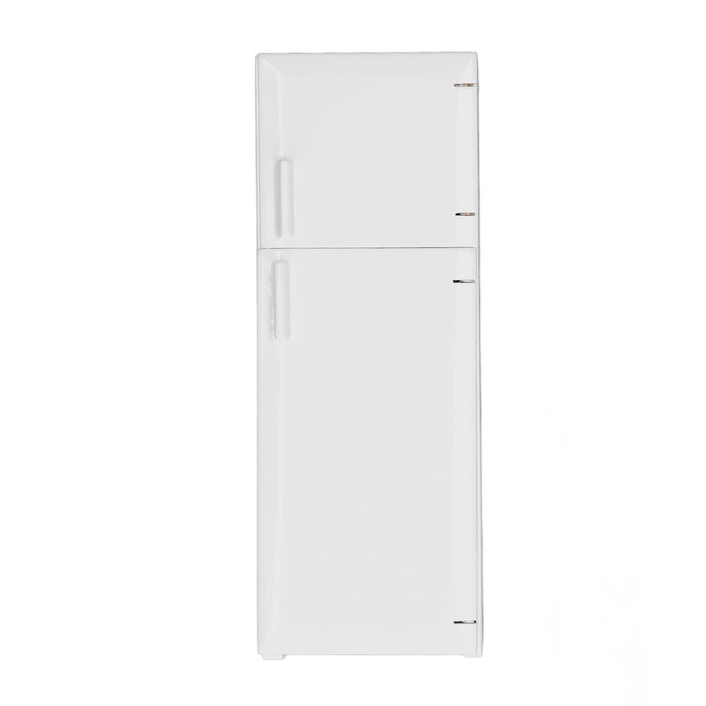 1:12 Dollhouse Miniature Fridge Dollhouse Furniture Wooden White Refrigerator for Dollhouse