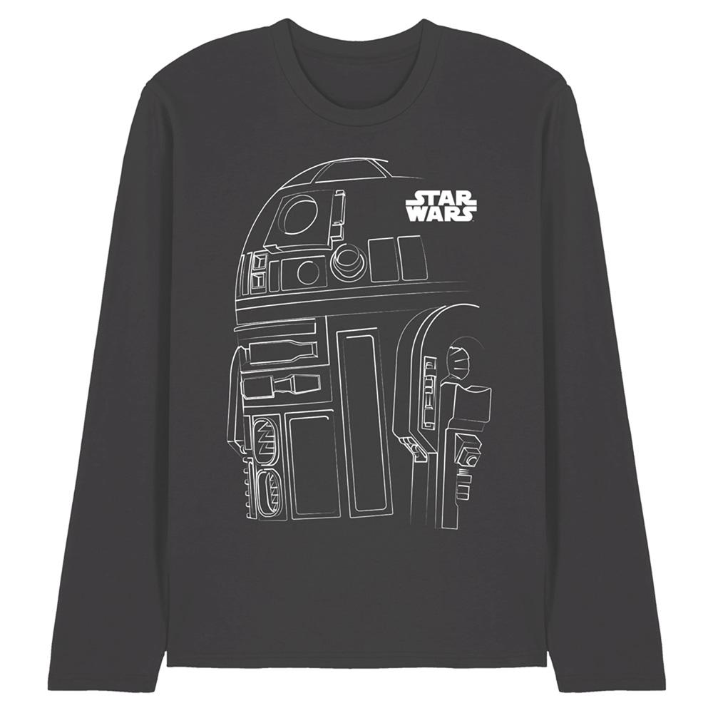 Star Wars Unisex Adult R2-D2 Outline Long-Sleeved T-Shirt