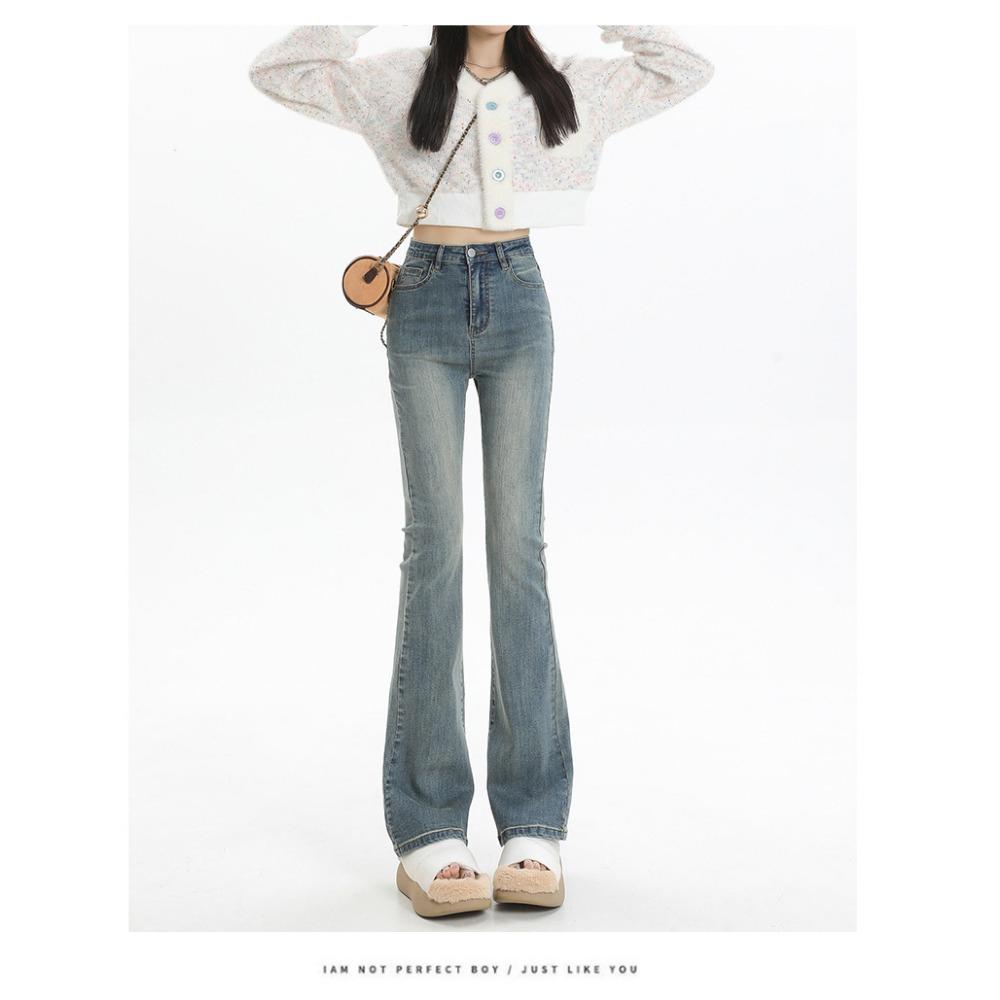 Spring High Waist Slim Stretch Retro Flared Pants