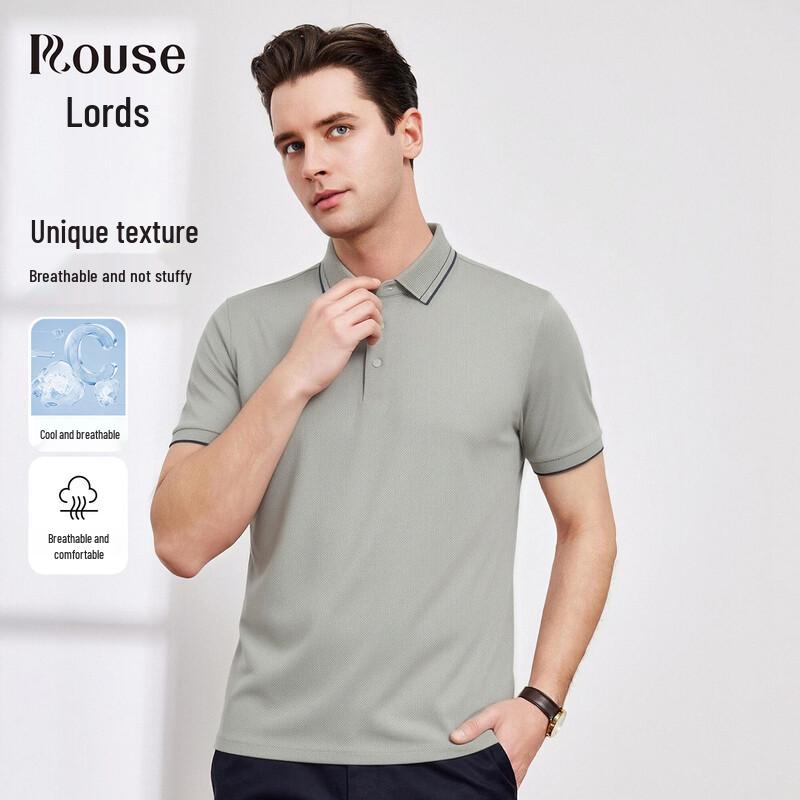 

ROZZ 2026 Men s Breathable Business Casual Short Sleeve Polo Shirt 3XL