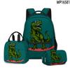 Classic Novelty Peculiar Cool Dinosaur 3D Printed 3pcs/Set Student School Bags Laptop Daypack Backpack Lunch Bag Pencil Case