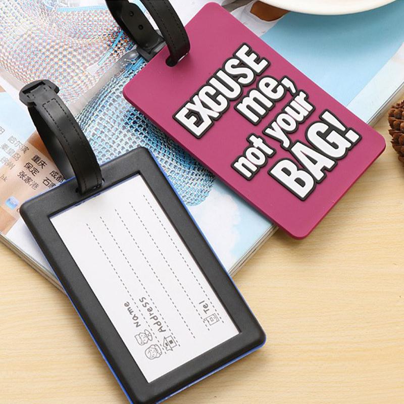 Novelty Strong Luggage Tag Silicone Letter Suitcase Name Address ID Tag Holiday