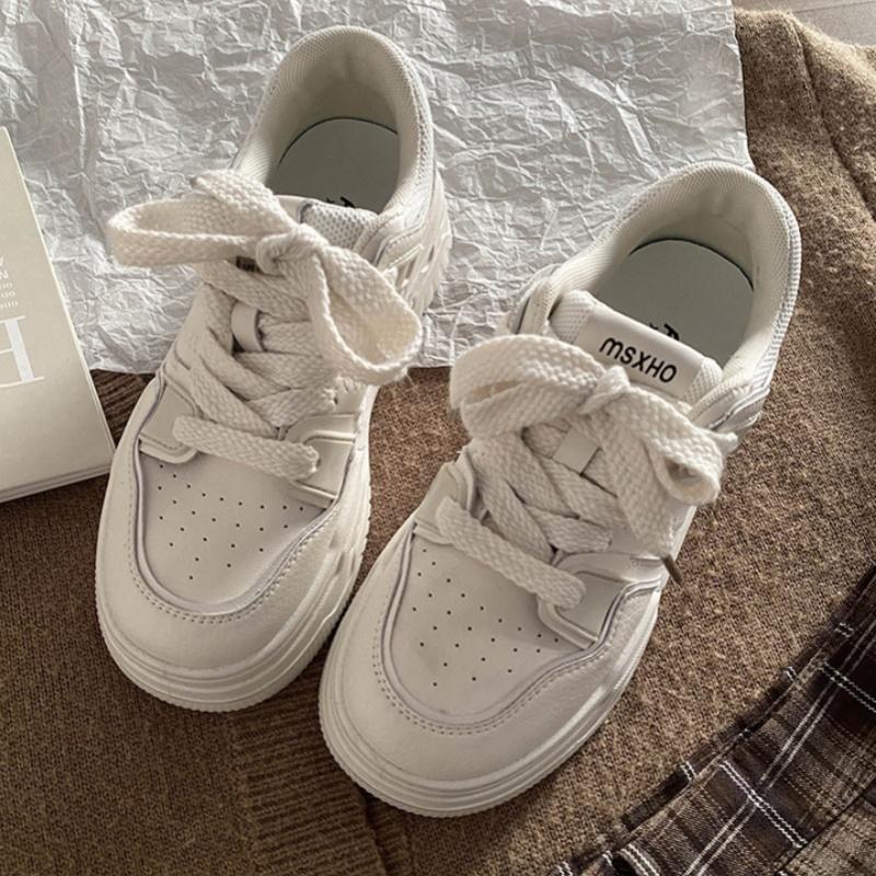 Fashion 2025 Fashionable Elegant New Spring Women's Shoes Platform Female Casual Sneaker Round Toe Shallow Mouth Solid Women Shoes
