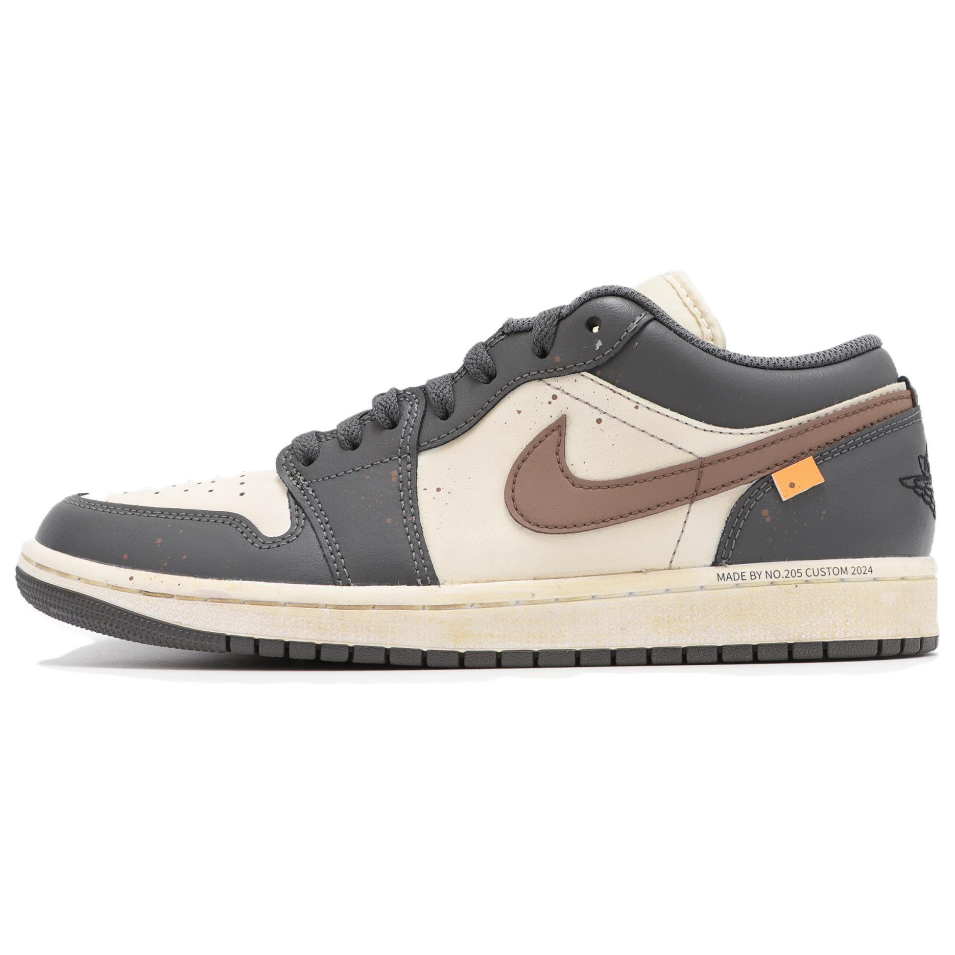 

Jordan Air Jordan 1 Low top Vintage Basketball Shoes Unisex Gray 553558-152(Teamfour-) 38.5