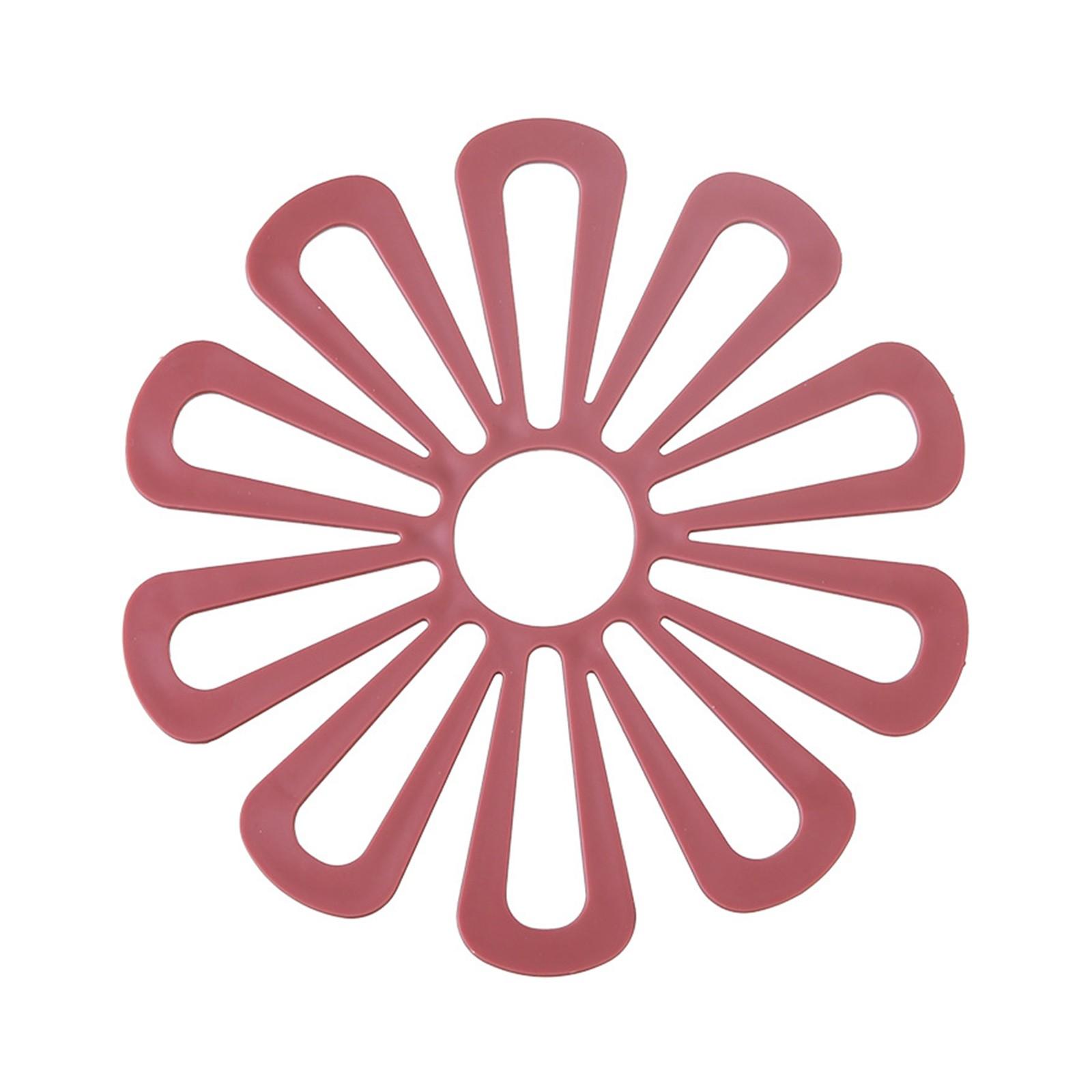 

Утолщенный коврик для стола, изоляционная подкладка для обеденного стола, противоожоговая подкладка, бытовой коврик для тарелок, коврик для чая с цветочным узором, нескользящий One Size красный