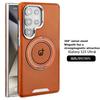 For Samsung Galaxy S25 S24 S23 Plus Ultra Case Matte Leather Microfiber Lining 360° Rotation Metal Stand Full Back Soft Cover