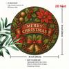 Vintage Christmas Wreath Metal Wall Art Festive Poinsettias Bells Ribbon Gift Home Decor Kitchen Holiday Office Garden