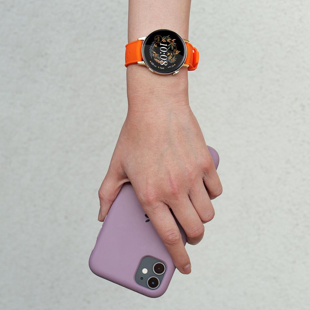 ERBORD Universal Silicone Strap 20mm, Tropic, Orange / Silver Buckle