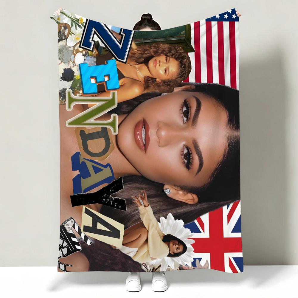 Celebrity ZZendaya Throw Soft Warm Flannel Throw Blanket Multiuse for Sofa Bed Office Nap