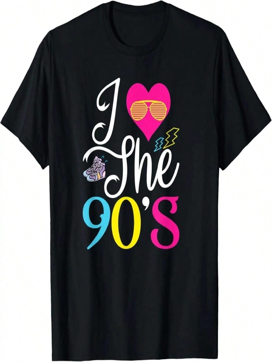 I Love The 90s 1990 Nineties Music Party Vintage Retro Funny T-Shirt S разноцветный