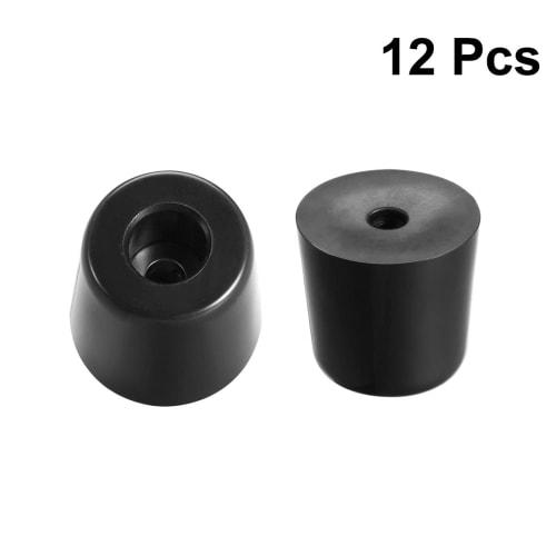 uxcell Rubber Bumper Pads for Furniture Legs, Black, D31x24xH22mm, Pack of 12