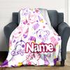Custom Name Peppa Pig Ice Cream Party Party Blanket For Couch Bed Plush Cozy Fuzzy Blanket Super Soft Warm Blankets For Fall And Winter 0916106