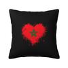 Federe per Cuscini a Forma di Cuore con Bandiera del Marocco Personalizzate in Poliestere, Federe per Cuscini Quadrati Patriottici Marocchini Moreschi per Divano
