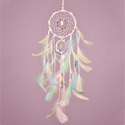 Home Decoration Colorful Feather Dreamcatcher Hanging Decoration Wind Chimes Diy Material Kit Handmade Woven Hanging Bedroom Wall Decorations