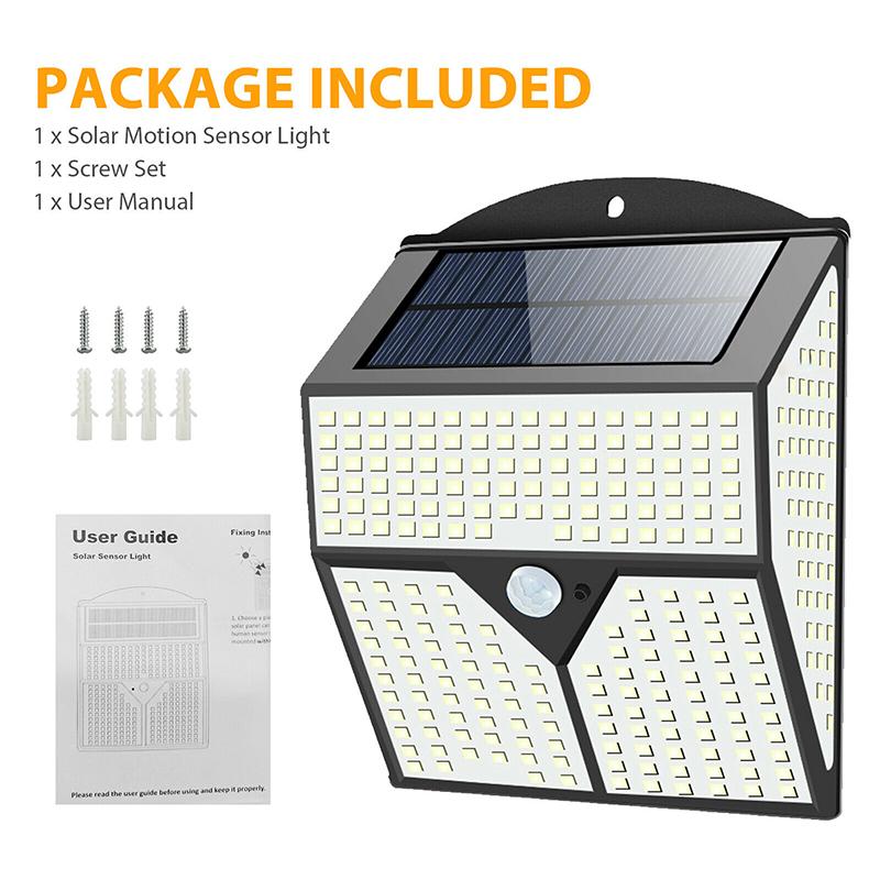 436 LED PIR Motion Sensor Wall Light Solar Power Waterproof Outdoor Garden Lamp