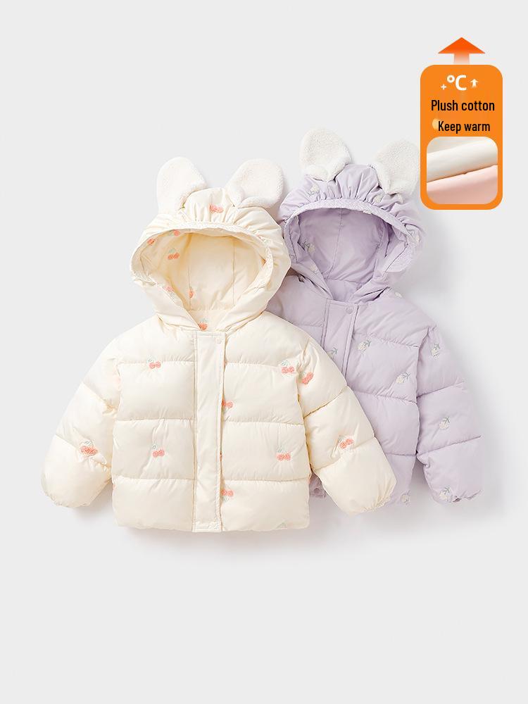 Stilvolle Kapuzen-Baumwolljacke für Mädchen – Warmer gefütterter Mantel für Kinder – Winter 2025