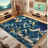Octopus Sea Life Theme Crystal Velvet Floor Rug Personalized Custom Name Text Warm Carpet Home Decoration
