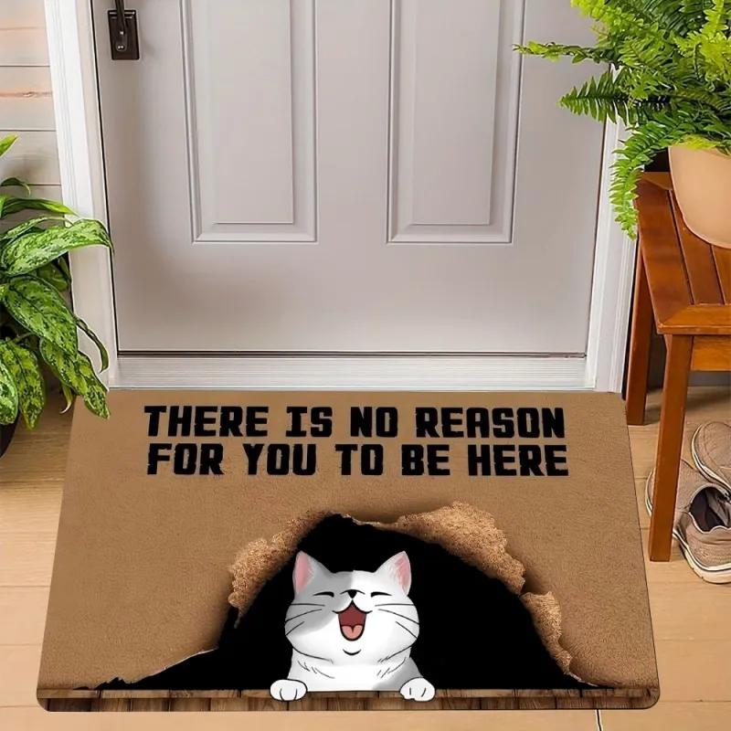 Cute Cats Print Welcome Doormat Non-Slip Machine Washable Carpet for Living Room Bedroom Bathroom Kitchen and Laundry Rug