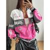 Womens Casual Long Sleeve Baseball Jacket Hoodie Streetwear Oversized Top 2026