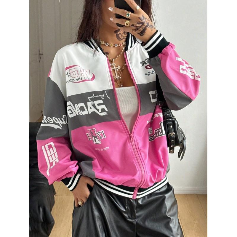Womens Casual Long Sleeve Baseball Jacket Hoodie Streetwear Oversized Top 2026