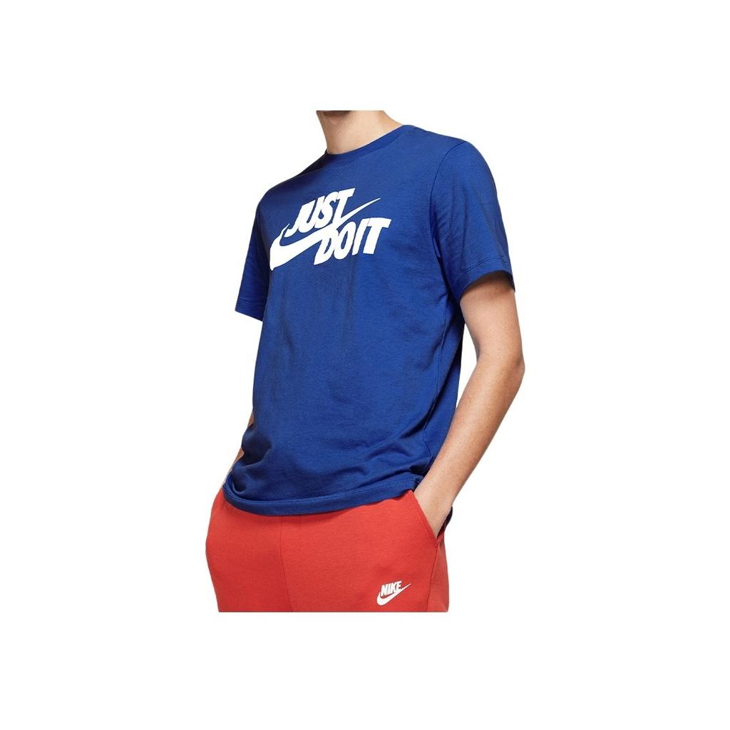 Nike Sportswear Just Do It Letter Logo Print Short Sleeve T-Shirt Men Tops Royal-Blue AR5007-480