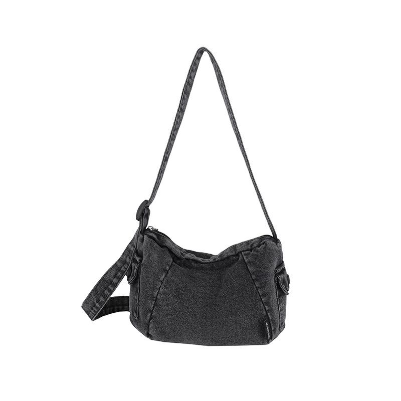 

Студенческая наплечная сумка Джинсовая сумка Женская сумка кроссбоди чёрный