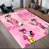 Rosa Panther Flanellmuster Quadratischer Teppich, Läufer, Teppich für Wohnzimmer Schlafzimmer Sofa Spielzimmer Dekor, Rutschfeste Fußmatte