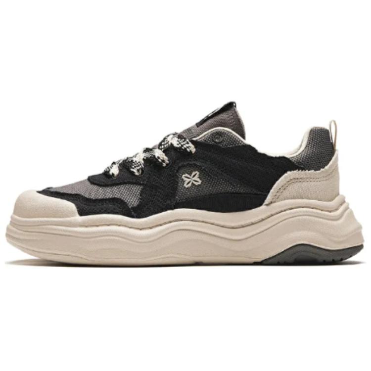 Anta Lava Cake Comfortable Lightweight Waterproof Shock Absorption Low-Top Skate Shoes Women Sneakers Black White Gray 122428060-5 36