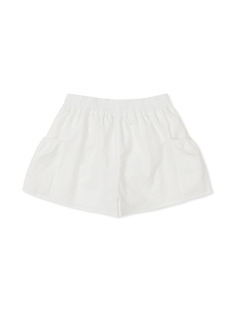 CLOVE [25Ss Clove] Seersucker Culottepants (White)