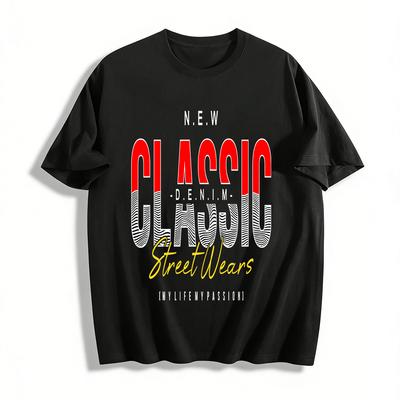 Classic Streetwear Graphic Casual Tee Vintage Style Top Pure Cotton T-shirt