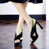 Summer New Women's Pumps Thick Heel Peep Toe Mixed Colors Buckle Super High Heels Platform Sole Party Wedding Sandalias De Mujer