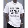 Black T Shirt With Bold Text Design For Casual Wear