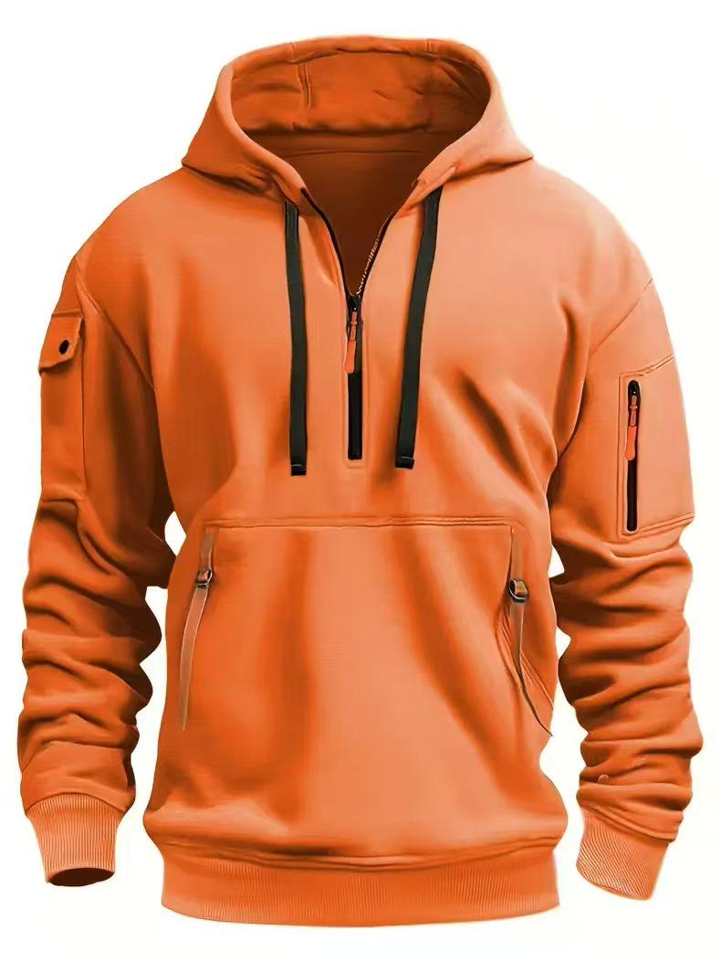

Men s Multi-Pocket Zipper Hoodie Jacket for Spring and Autumn XXXL