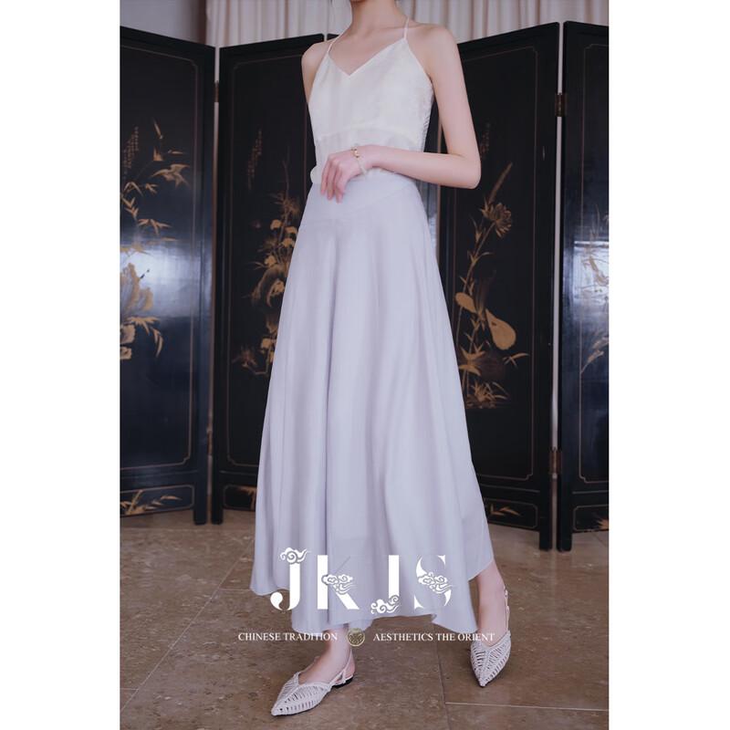 JK&JS Women's High-Waist Draped Wide-Leg Pants