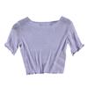 O-Ausschnitt Kurzarm Sheer Trim Crop Top Frauen See-through Glitter Mesh T-Shirt Streetwear