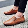 Men's Plus Size Formal Leather Slip-On Loafers - Cross-Border Casual Cowhide Lazy Shoes