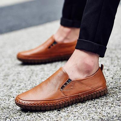 Mocasines Formales de Cuero para Hombre de Talla Grande - Zapatos Casuales de Cuero Vacuno para Perezozosos Transfronterizos