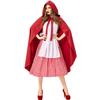 Cosplay adult Little Red Riding Hood playing suit + cape Halloween stage performance costume