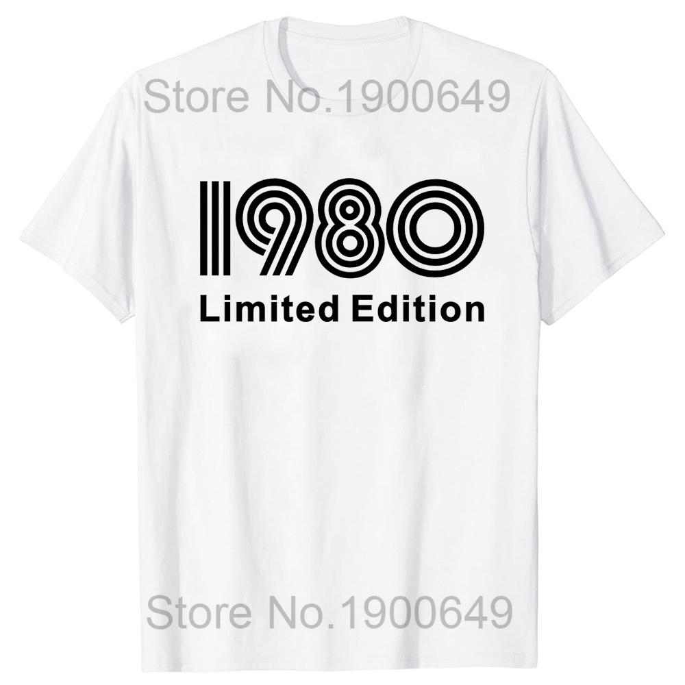 Mens Vintage 44th Birthday TShirt Summer 44 Year Classic 1980 Limited Edition Custom Printed Short Sleeve TShirt Top Tees