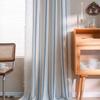 Solid Color Multi-line Finished Curtain for Bedroom Living Room Rural Embroidery Textured Window Curtain 1 Panels Tassel Drapery
