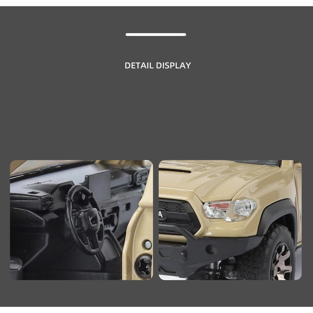 1/32 Toyota Tacoma Picku Wagon Alloy Car Model Sound and Light Pull Back Children's Toy Collectibles Birthday Gift