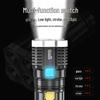 COCIVIVRE H44 Four-Head Rechargeable Flashlight with COB Side Light