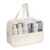 Patchwork Transparent PU Waterproof Toiletry Bag - Large Capacity & Travel-Friendly.