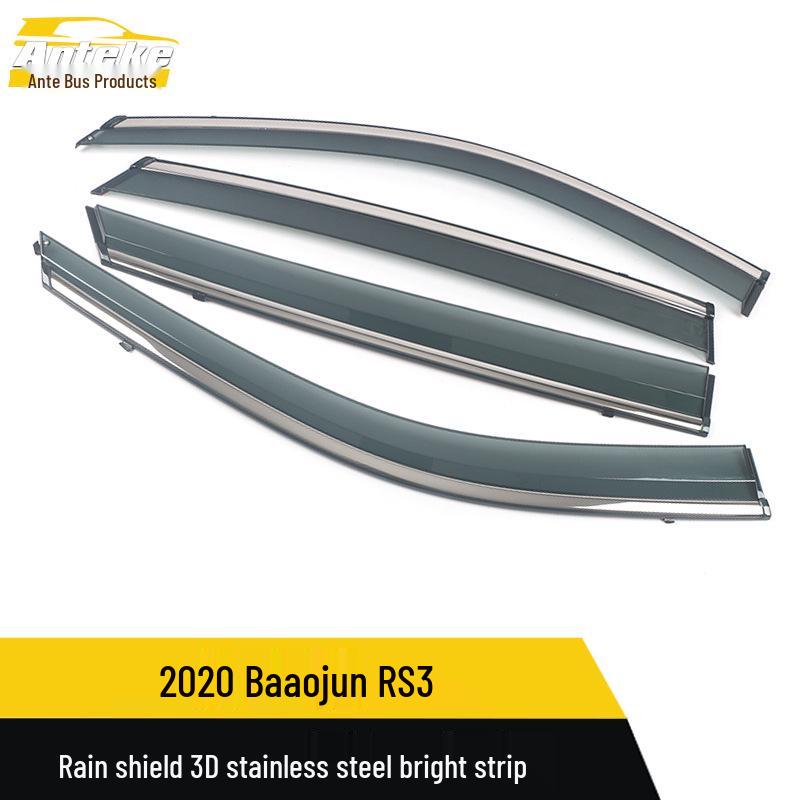 3D Stainless Steel Rain Deflectors & Sun Visors for 20 Baojun RS3 Models - Exterior Accessories