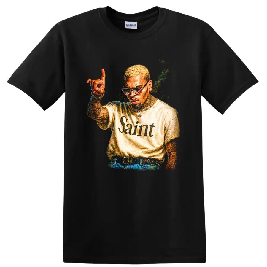 Chris Brown Saint Portrait T Shirt Hip Hop R B Graphic Tee Urban Art