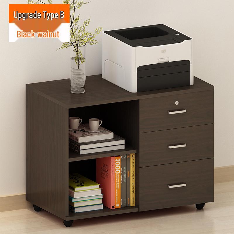 Mobile Lockable Filing Cabinet with Three Drawers - Floor-standing Storage for Office or Bedside