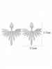 1Pair Fan-Shaped Zircon Earrings, 2-Way Wear Crystal Drop Earrings for Women, Wedding Party Jewelry