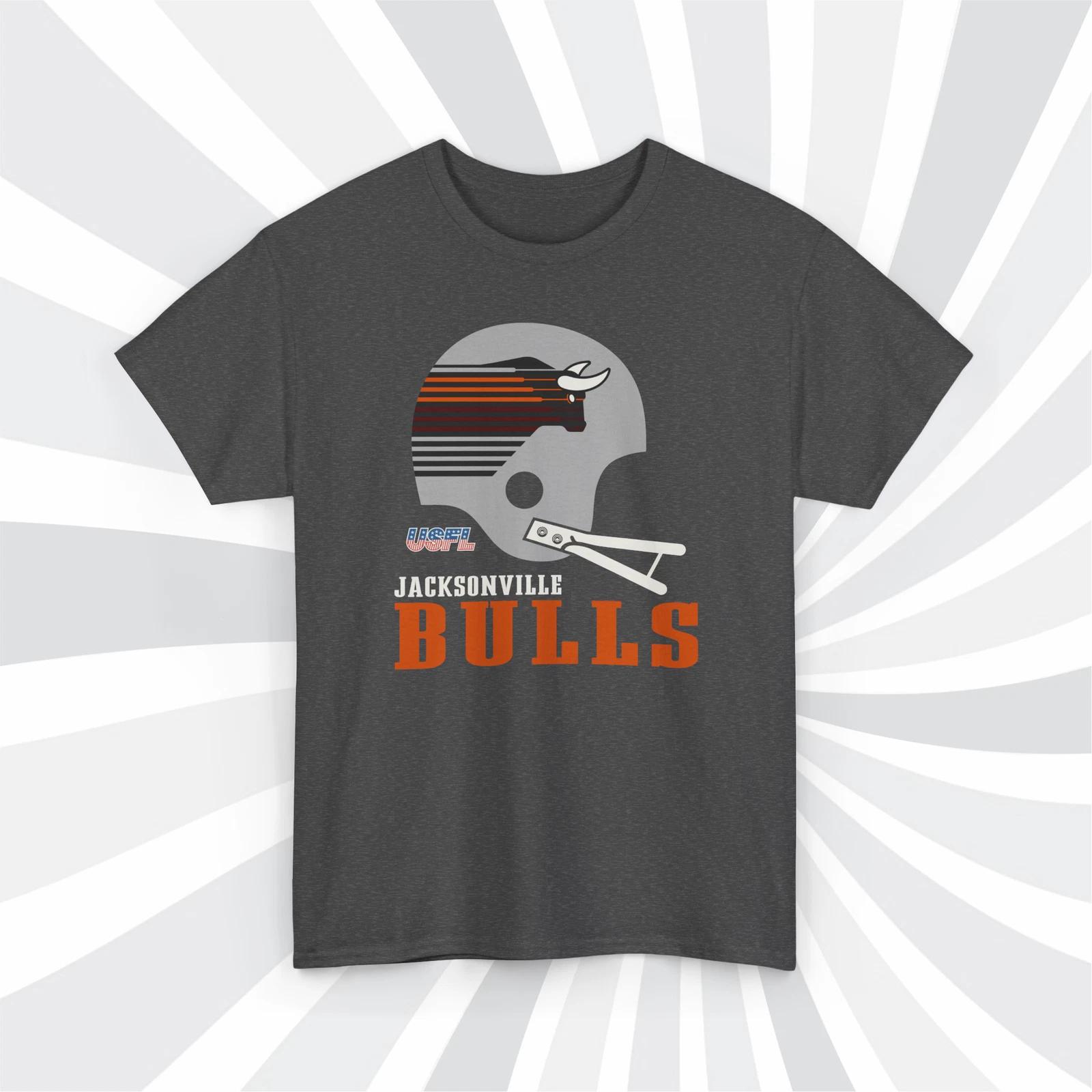 

Jacksonville Bulls 1984 USFL Vintage Football Black Heather T shirt - Jaguars 3XL