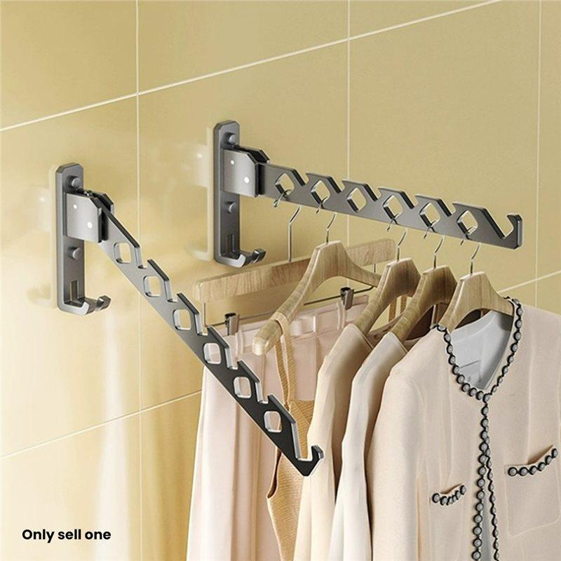 Wall Mounted Clothes Drying Rack 180° Adjustable Aluminum Alloy Foldable Space-Saving Clothes Hanger Stand